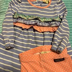 Matilda Jane Blue and Pink Ruffle Dress Set